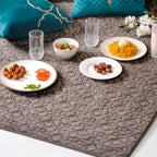 Festive Velvet Dining Tablecloth Brown 52x40 Inch Nestasia