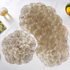 Flower Table Mat Gold Set Of 6 15 Inch Nestasia