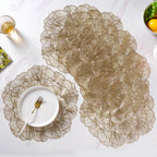 Flower Table Mat Gold Set Of 6 15 Inch Nestasia