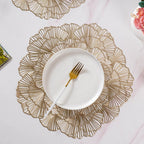 Flower Table Mat Gold Set Of 6 15 Inch Nestasia