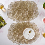 Flower Table Mat Gold Set Of 6 15 Inch Nestasia