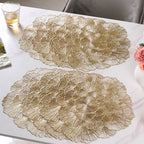 Flower Table Mat Gold Set Of 6 15 Inch Nestasia