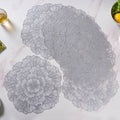 Flower Table Mat Silver Set Of 6 15 Inch Nestasia