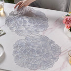 Flower Table Mat Silver Set Of 6 15 Inch Nestasia