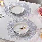 Flower Table Mat Silver Set Of 6 15 Inch Nestasia