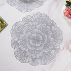 Flower Table Mat Silver Set Of 6 15 Inch Nestasia