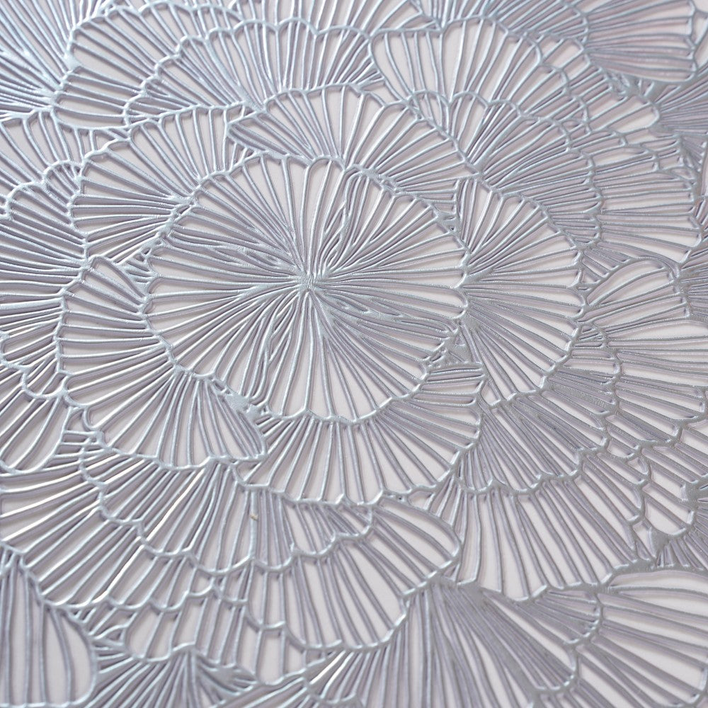 Flower Table Mat Silver Set Of 6 15 Inch Nestasia