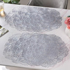 Flower Table Mat Silver Set Of 6 15 Inch Nestasia