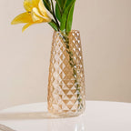 Diamante Glass Flower Vase Amber Nestasia