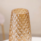 Diamante Glass Flower Vase Amber Nestasia