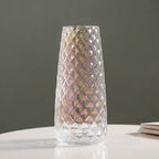 Diamante Glass Flower Vase Iridescent