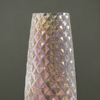 Diamante Glass Flower Vase Iridescent