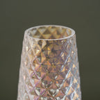 Diamante Glass Flower Vase Iridescent