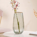 Tree Bark Textured Glass Vase Grey