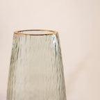 Tree Bark Textured Glass Vase Grey