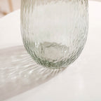Tree Bark Textured Glass Vase Grey