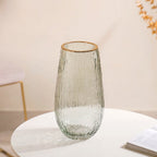 Tree Bark Textured Glass Vase Grey