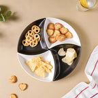 Snack Party Plate Set of 4 Black And White Nestasia