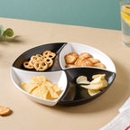 Snack Party Plate Set of 4 Black And White Nestasia