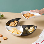 Snack Party Plate Set of 4 Black And White Nestasia