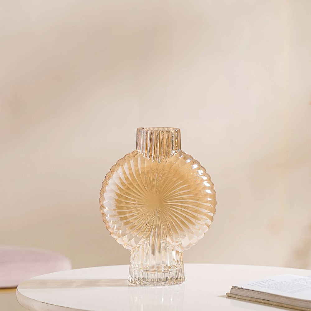 Armadillo Glass Vase Amber Small Nestasia