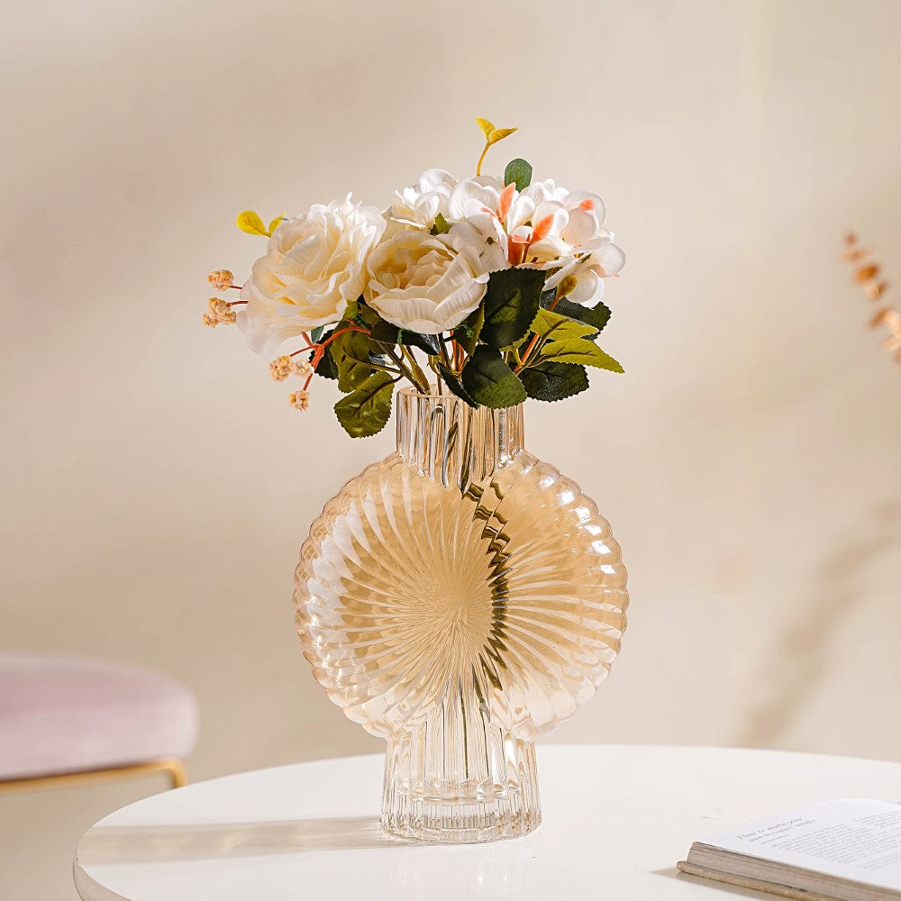 Armadillo Glass Vase Amber Small Nestasia