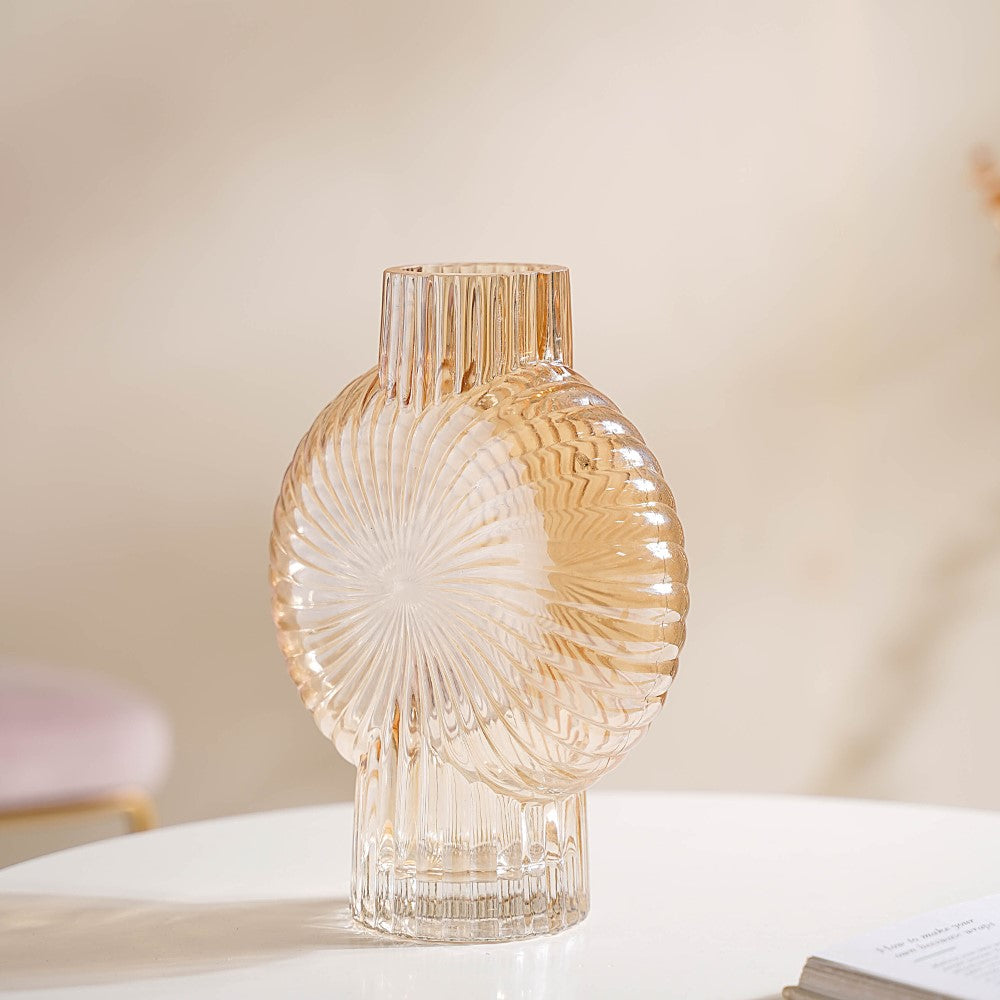 Armadillo Glass Vase Amber Small Nestasia