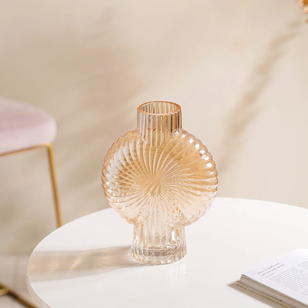 Armadillo Glass Vase Amber Small Nestasia