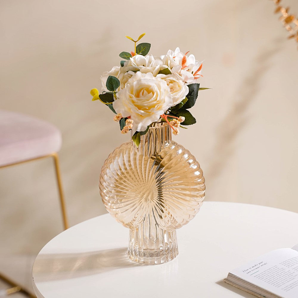 Armadillo Glass Vase Amber Small Nestasia