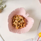 Ceramic Taro Leaf Serving Bowl Pink 700 ml Nestasia