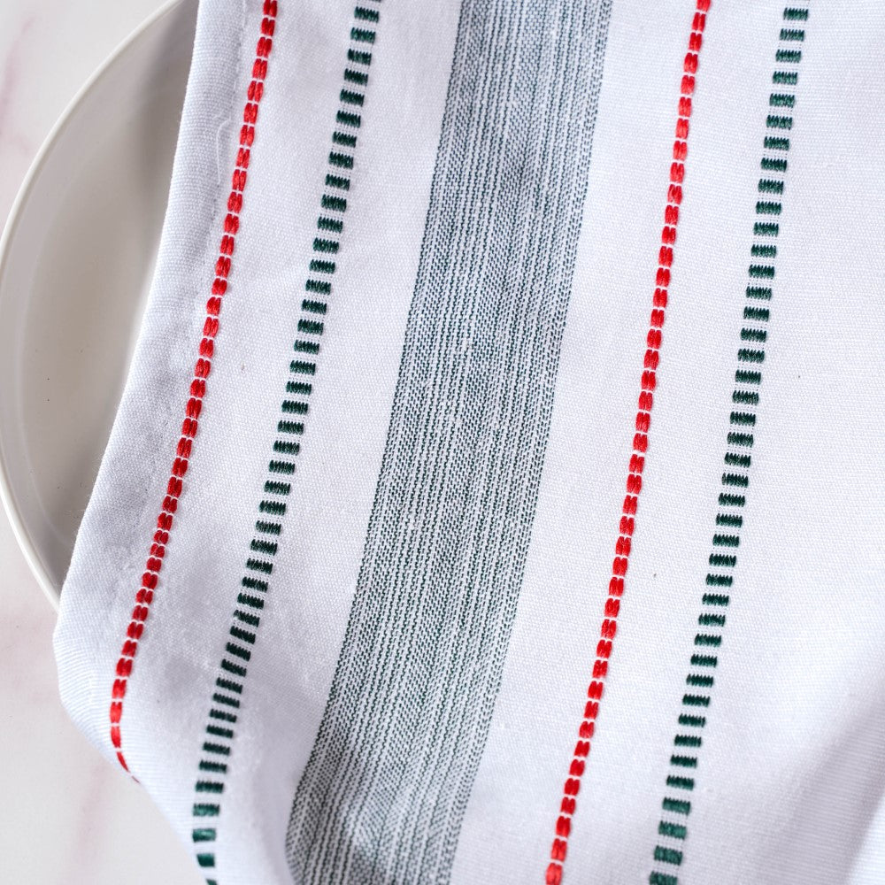 Red And Green Patterned Cleaning Towel Set Of 2 Nestasia