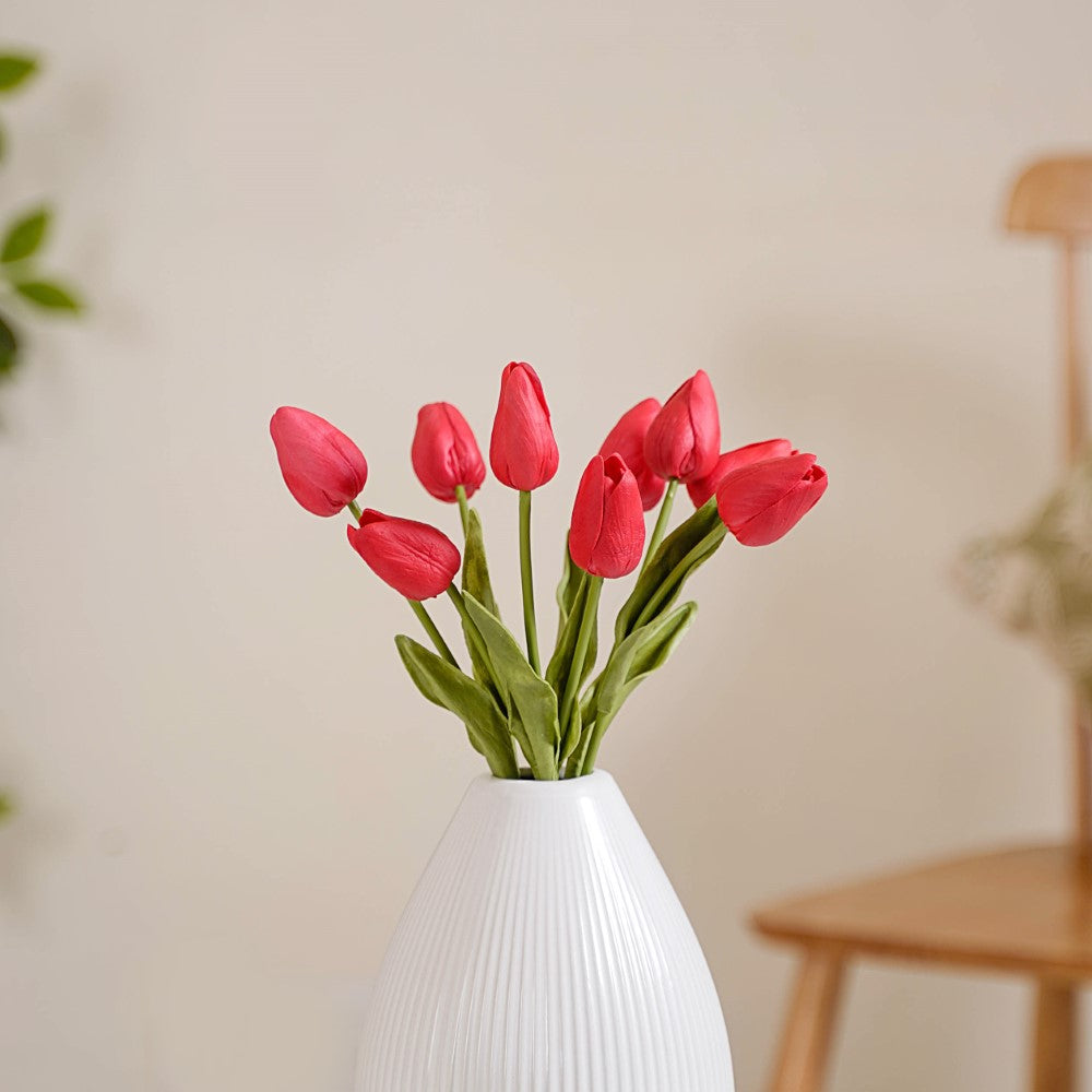 Tulip Flower Red Set Of 9 Nestasia