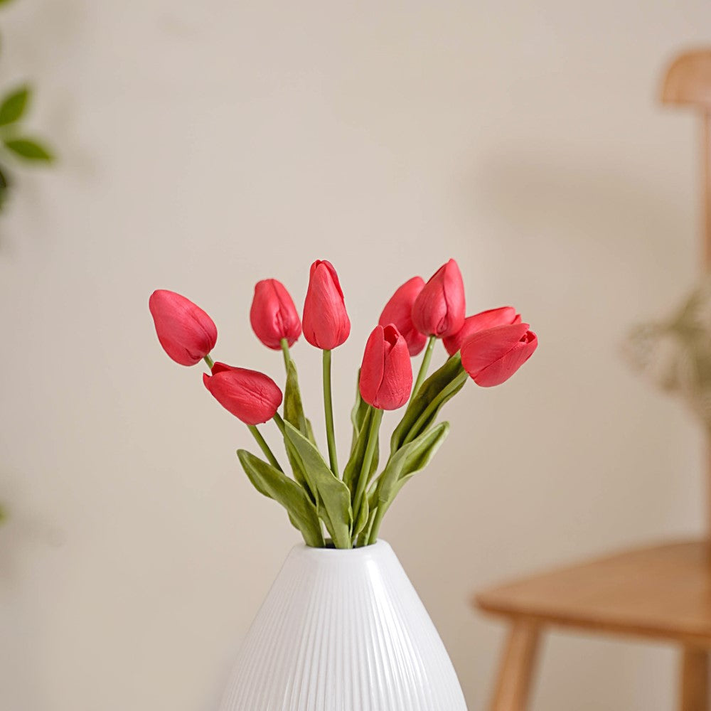 Tulip Flower Red Set Of 9 Nestasia