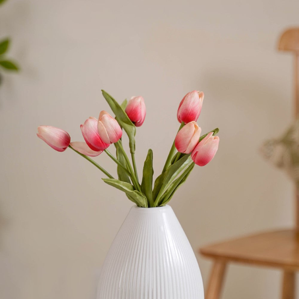 Tulip Flower Pink Set Of 9 Nestasia