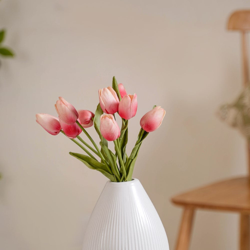 Tulip Flower Pink Set Of 9 Nestasia