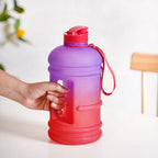 AquaBurst Large Gym Water Bottle With Handle Ombre Purple Red 2200ml Nestasia