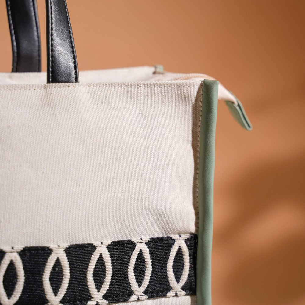 Eco-friendly Carryall Tote Bag Mint Small 12 x 10 Inch Nestasia