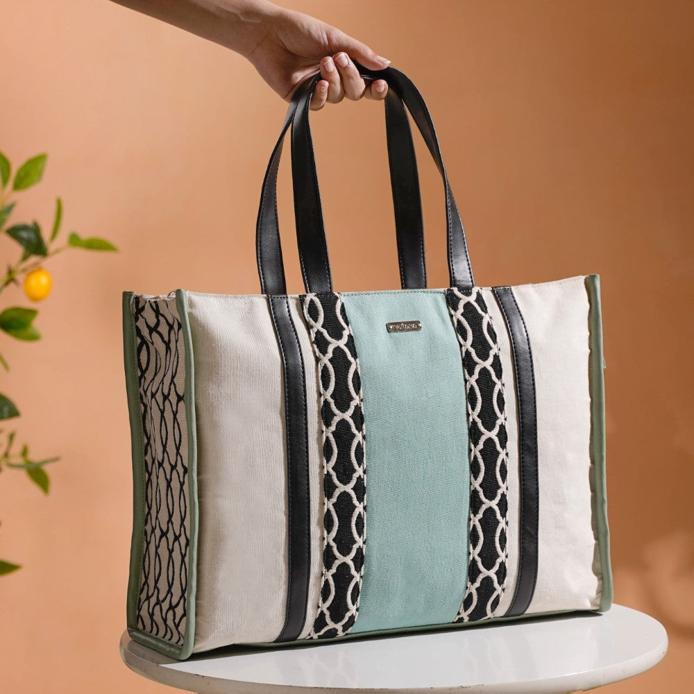 Eco-friendly Carryall Tote Bag Mint Set Of 2 Nestasia