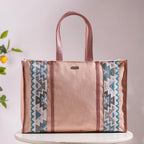 Boho Shopper Bag Pink Large 17 X 12 Inch Nestasia