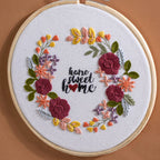 Home Sweet Home Floral Hand Embroidered Hoop Wall Decor 10 Inch Nestasia