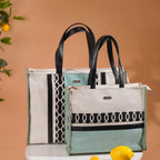 Eco-friendly Carryall Tote Bag Mint Set Of 2 Nestasia