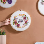 Home Sweet Home Floral Hand Embroidered Hoop Wall Decor 10 Inch Nestasia