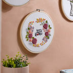 Home Sweet Home Floral Hand Embroidered Hoop Wall Decor 10 Inch Nestasia
