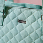 Mint Canvas Quilted Tote Bag Nestasia