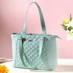 Mint Canvas Quilted Tote Bag Nestasia