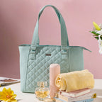 Mint Canvas Quilted Tote Bag Nestasia