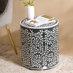Leaf Inlay Design Side Table Nestasia