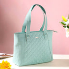 Mint Canvas Quilted Tote Bag Nestasia