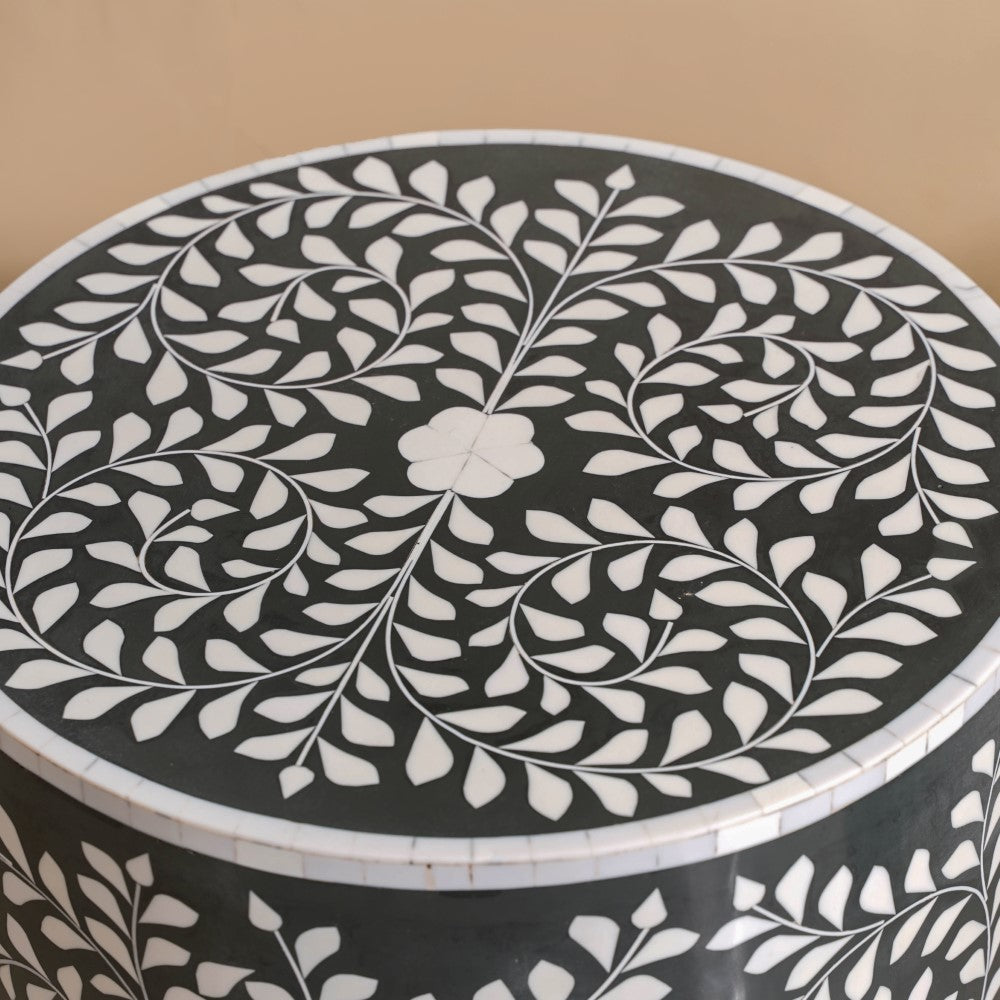 Leaf Inlay Design Side Table Nestasia