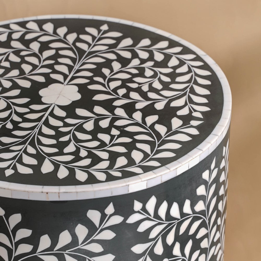 Leaf Inlay Design Side Table Nestasia